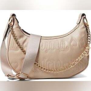 Juicy Couture Cream Shoulder Bag with Gold Chain Soft Pink/Cream NWOT